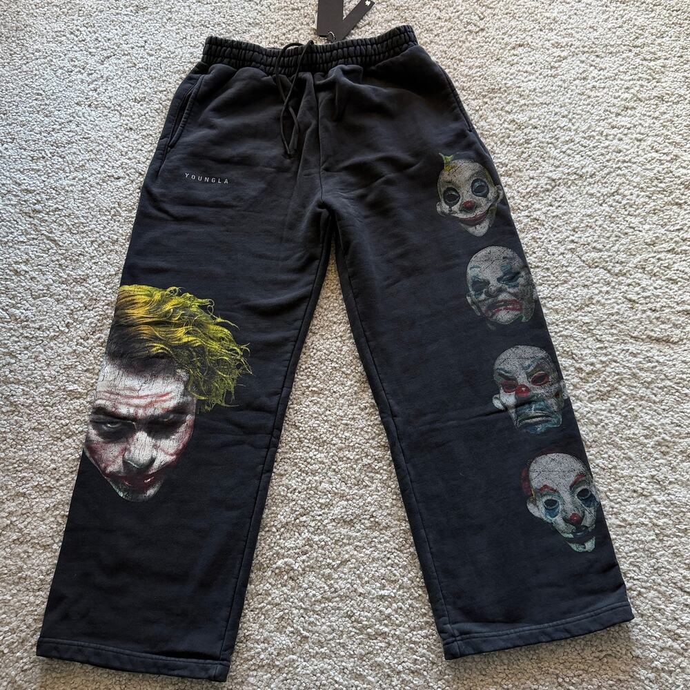 Men's YoungLA2158 BatmanLegendsJoggers100%Cotton, NWT, XL, JokerGoons